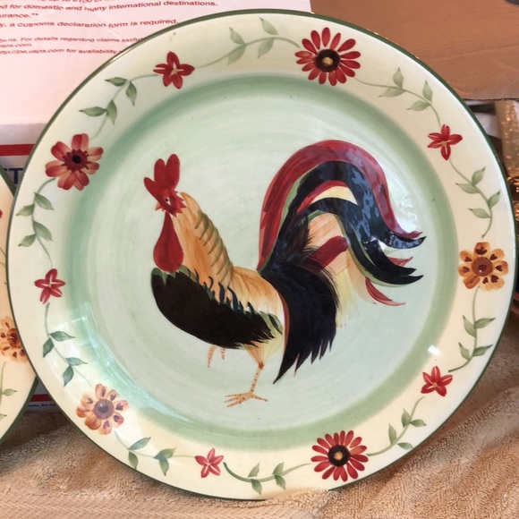 Two 11”  Daybreak Dinner Plates by PFALTZGRAFF Rooster - Picture 3 of 5